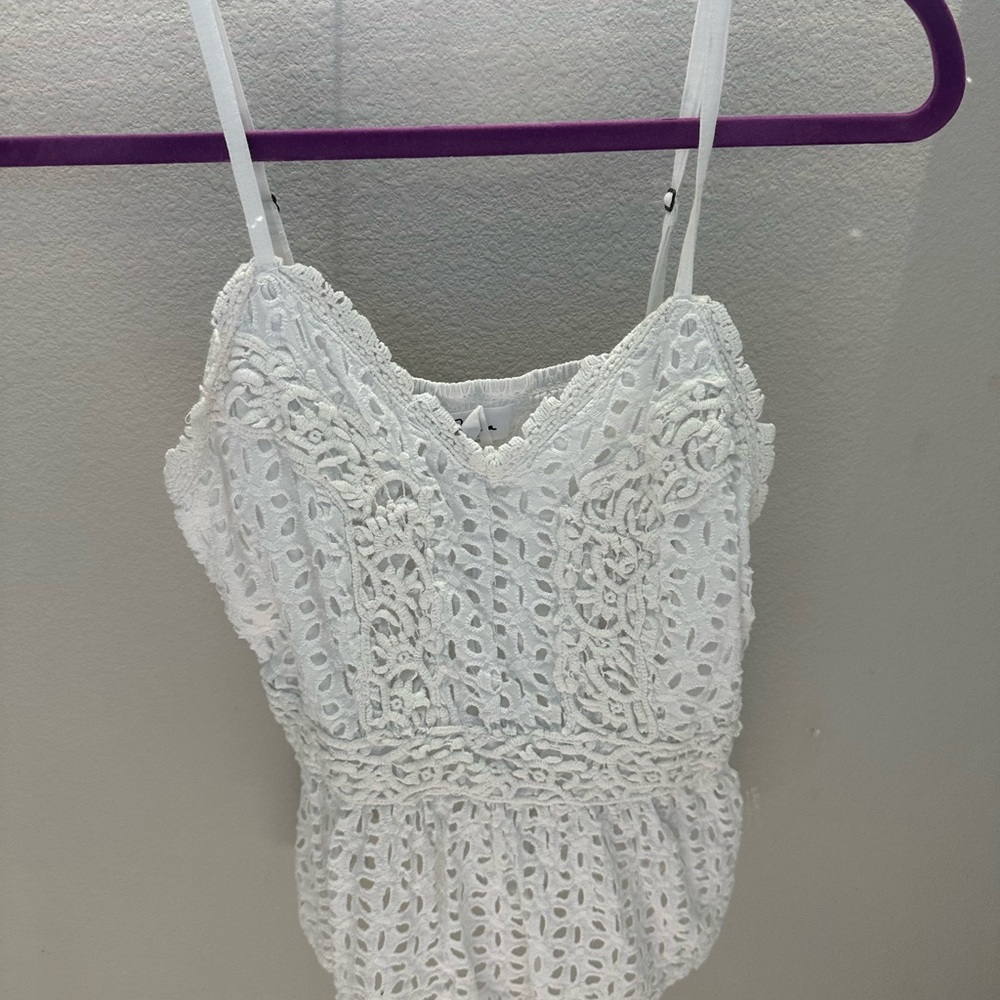 White Lace Sleeveless Top